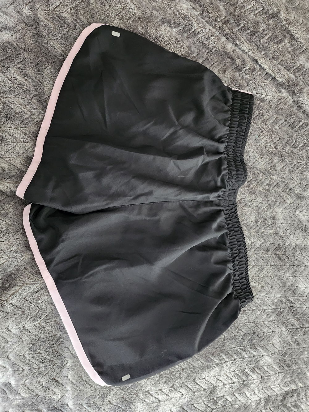 adidas Black Running Shorts with Light Pink Logos - Picture 3 of 3